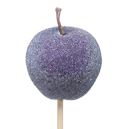 Декор яблоко в сахаре на штекере, пурпурное