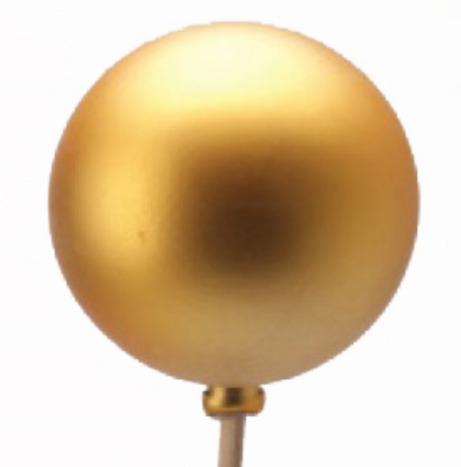 Kerstbal mat ø6cm+50cm stok goud