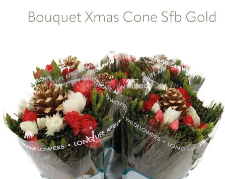 Bouquet xmas cone sfb gold