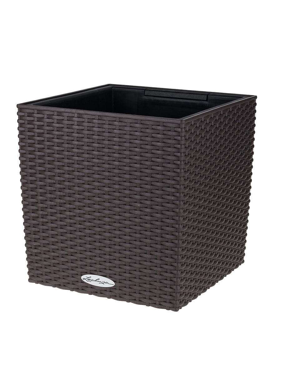 Кашпо Lechuza "Cube Cottage Complete mocha" (пластик), 30x30xH30 см Коричневый