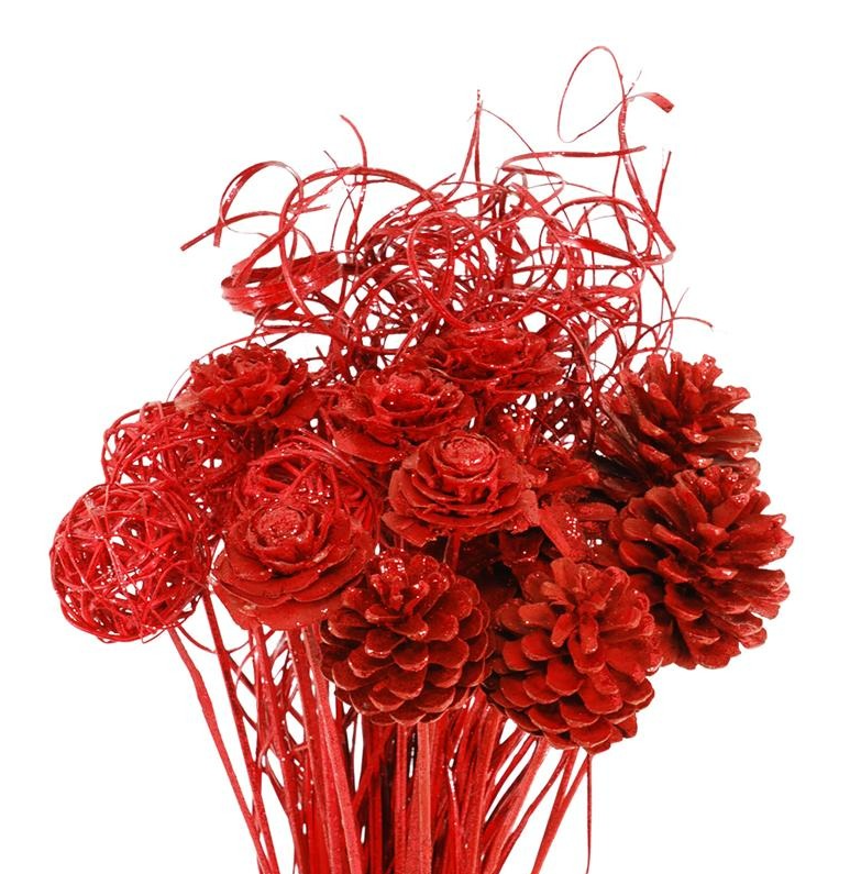 Декор микс красный с красными блестками