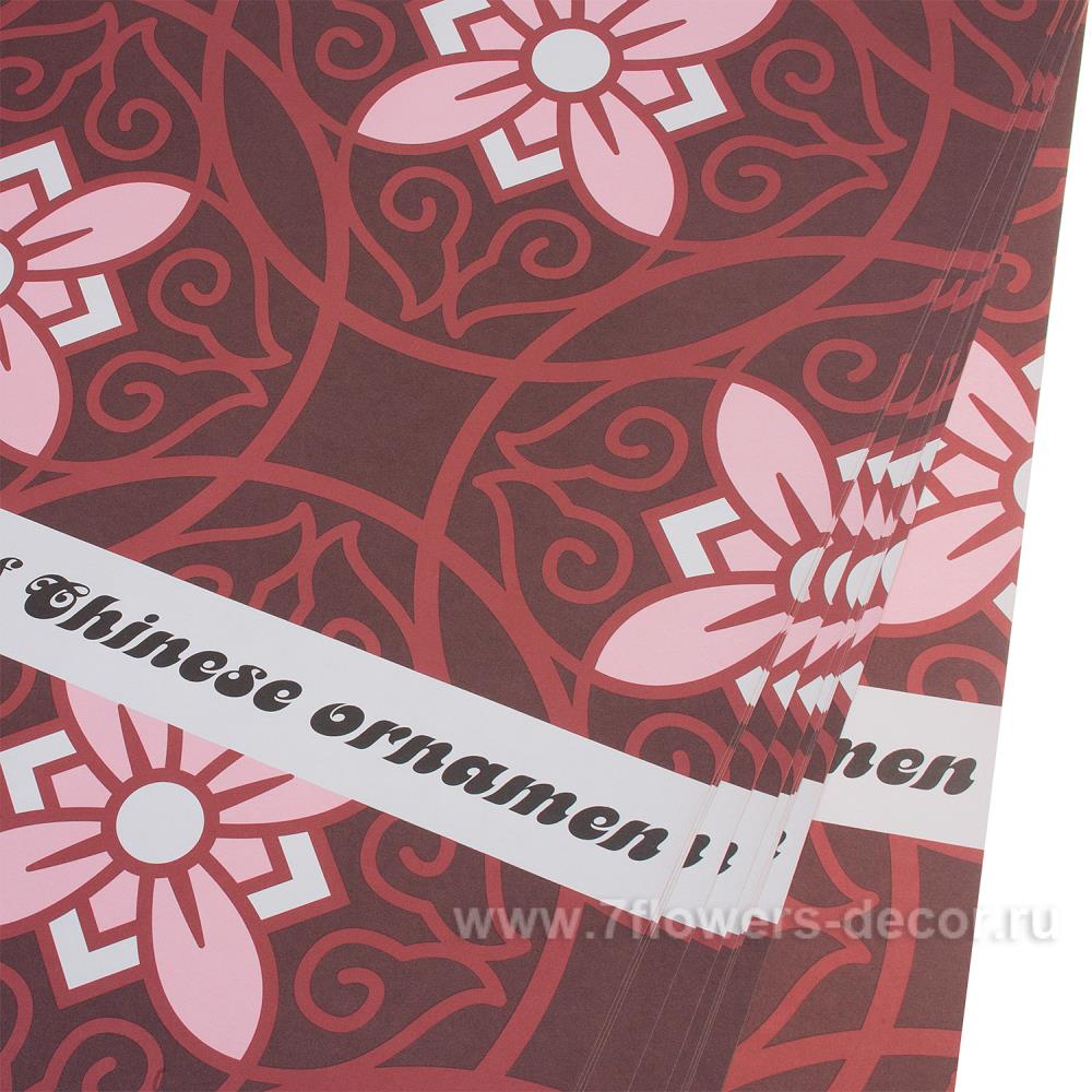 Набор дизайнерской бумаги "Узор" 110г/м2, 54х54 см (10 шт) розовый