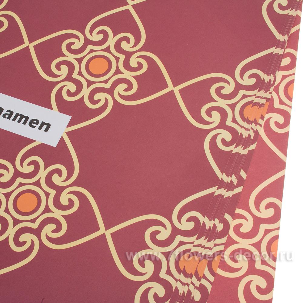 Набор дизайнерской бумаги "Узор" 110г/м2, 54х54 см (10 шт) красный