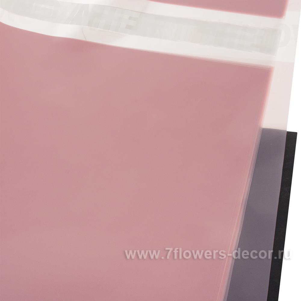 Набор прозрачной цветной пленки с окошком, 58х58 см, 55 mic (20шт) светло-розовый