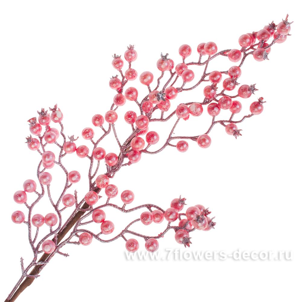 Ветка ягодная искусственная (пластик), H70 см Цвет: Розовый