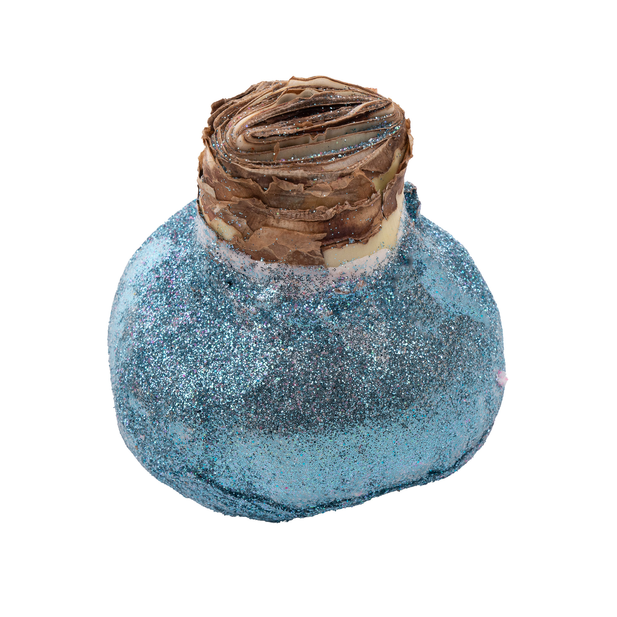 Декор луковица гиппеаструм топлайн в воске синяя с блестками