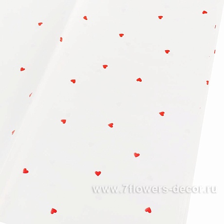 Набор матовой пленки 70mic "Сердечки", 58х58 см (20 шт) Белый