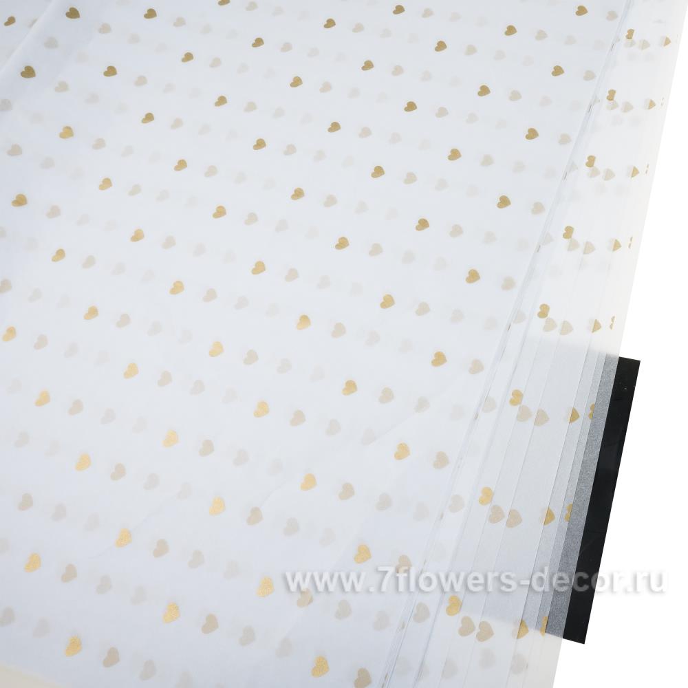 Набор упаковочной бумаги "Тишью" 17г/м2, 70x50 см (28шт) Белый-золотой