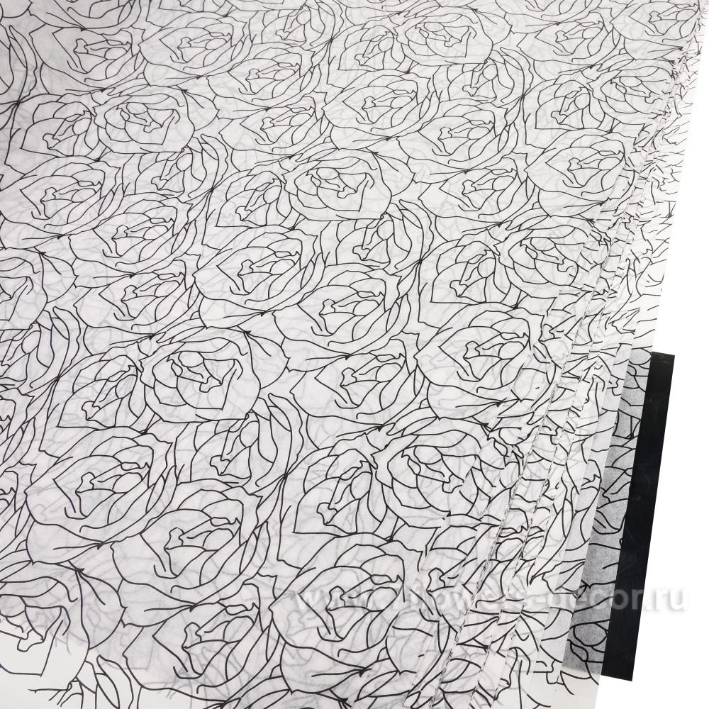 Набор упаковочной бумаги "Тишью" 17г/м2, 70x50 см (28шт) Белый-черный