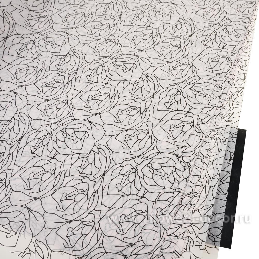 Набор упаковочной бумаги "Тишью" 17г/м2, 70x50 см (28шт) Розовый-черный