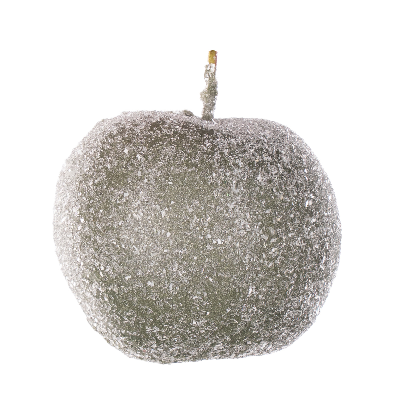 Декор яблоки в воске зелено-оливковые с блестками в Москве