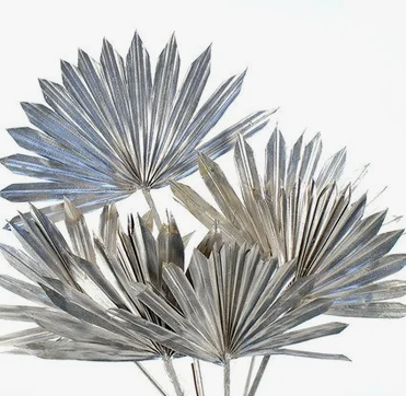 Листья пальм сухие краш. платина в Москве